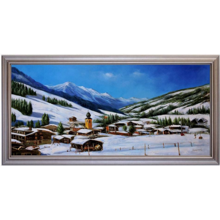 Ölgemälde - alte Ansicht  v. SALZBURG - Stadttheater mit alten Autos -UNIKAT auf ÖL