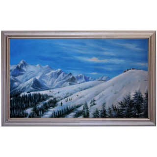 Ölbild Schmittenberg Zell am See Winterlandschaft Ölgemälde HANDGEMALT 50x150cm 