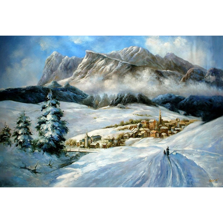 Cortina dampezzo - handgemaltes Ölbild in 80x120cm