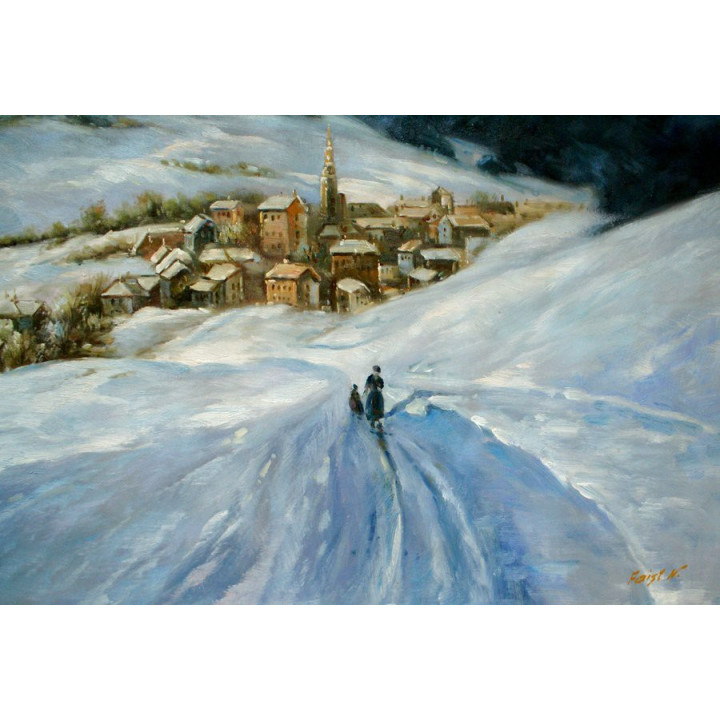 Cortina dampezzo - handgemaltes Ölbild in 60x90cm