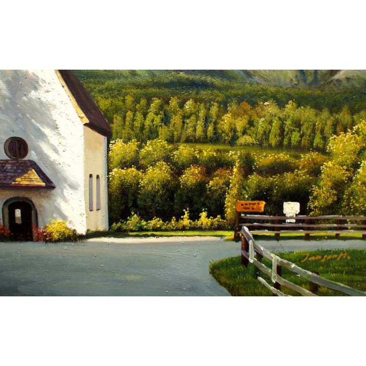 Asitz-Leogang im Winter - handgemaltes Ölbild in 50x100cm