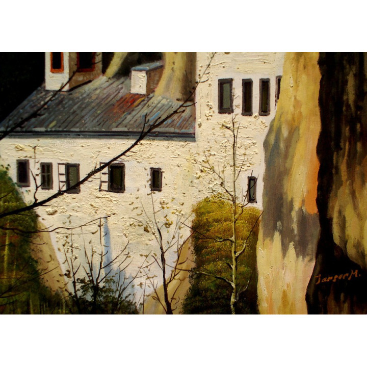 Asitz-Leogang im Winter - handgemaltes Ölbild in 50x100cm