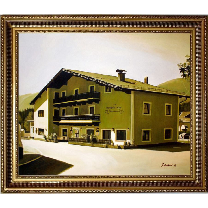 Asitz-Leogang im Winter - handgemaltes Ölbild in 50x100cm