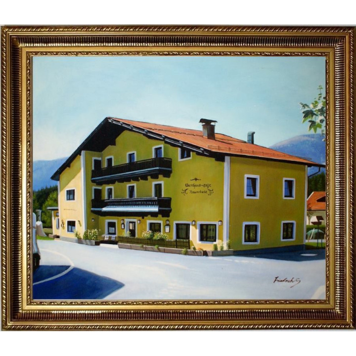 Kramerwirt -jetziger Winkelhof in Saalfelden am Steineren Meer HANDGEMALT 50x60cm 