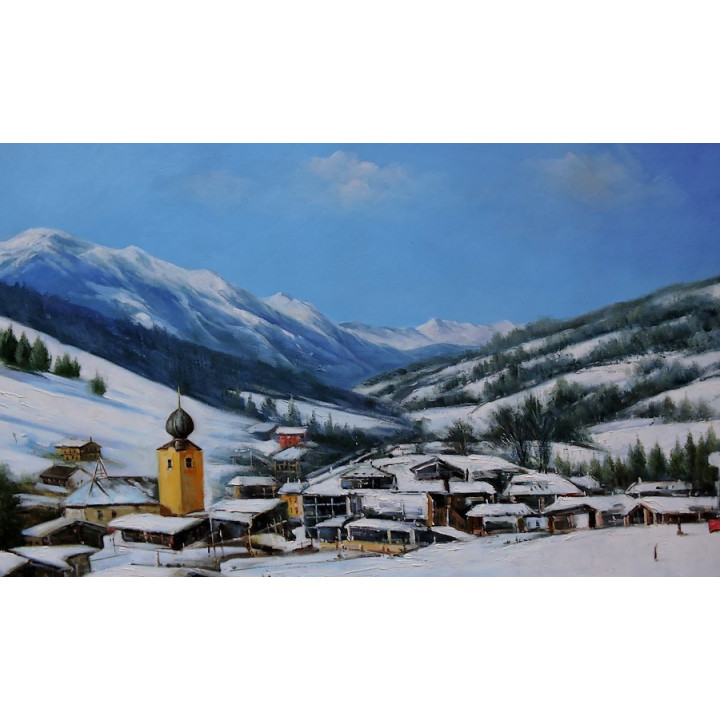 Saalbach - handgemaltes Ölbild in 50x90cm