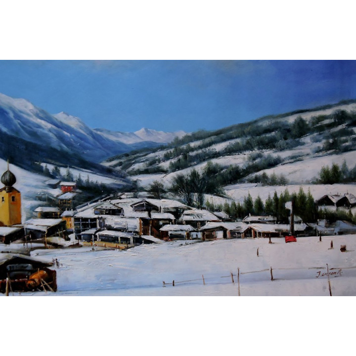 Saalbach - handgemaltes Ölbild in 50x90cm