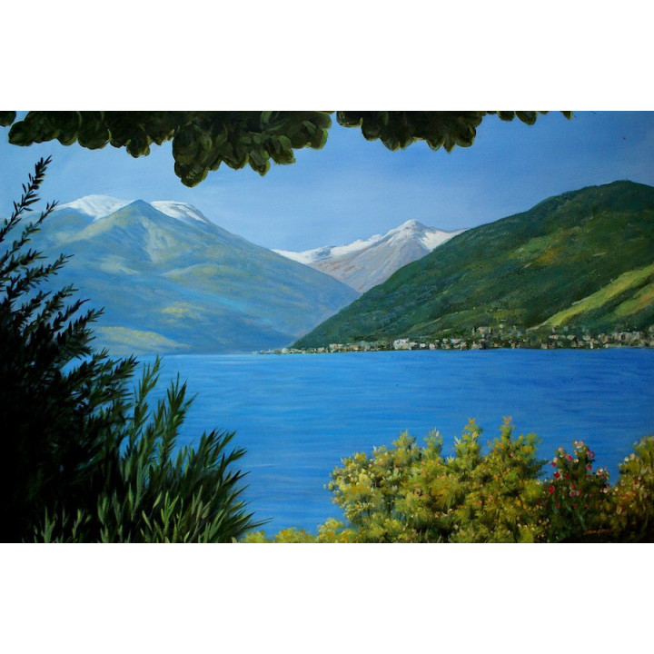 Ölbild Zell am See mit Kitzsteinhorn Landschaft Ölgemälde HANDGEMALT 60x90cm 