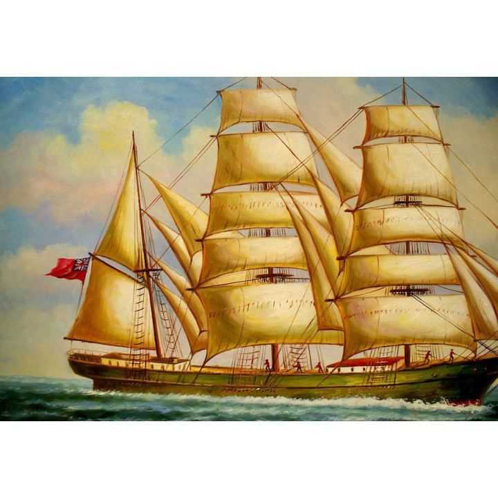 Segelschiff - Seeschlacht Ölbild - 60x90cm