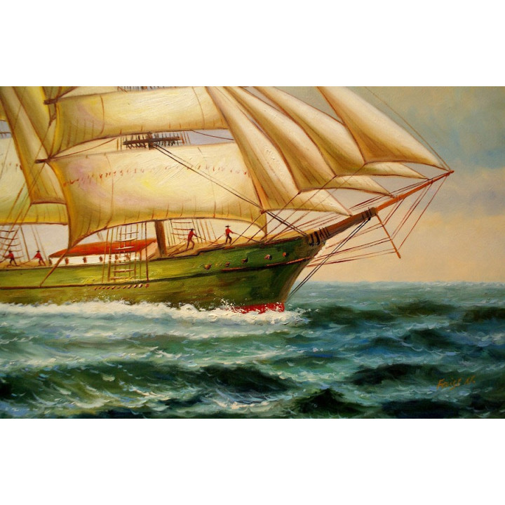 Segelschiff - Seeschlacht Ölbild - 60x90cm