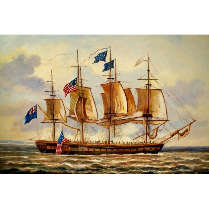 Segelschiff - Seeschlacht Seegefecht Ölmalerei Ölbild - 60x90cm