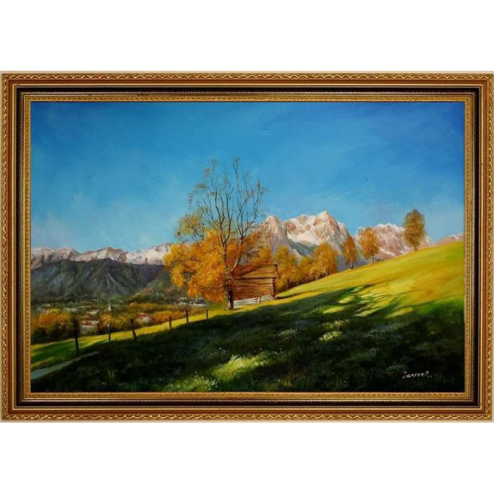 Ölgemälde - alte Ansicht  v. SALZBURG - Stadttheater mit alten Autos -UNIKAT auf ÖL