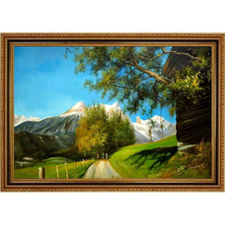 Ölbild Saalfelden Ritzensee, Steinerne Meer, Ölgemälde HANDGEMALT 60x90cm 