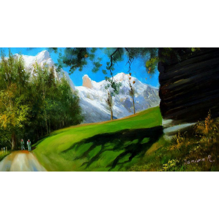 Ölbild Saalfelden Ritzensee, Steinerne Meer, Ölgemälde HANDGEMALT 60x90cm 