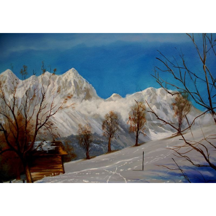 Ölbild Saalfelden Ritzensee, Steinerne Meer, Ölgemälde HANDGEMALT 60x90cm 