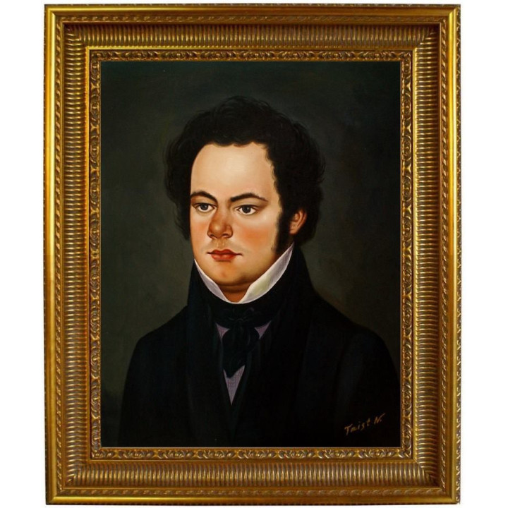 Franz Schubert Portrait - Portrait - handgemaltes Ölbild in 50x60cm