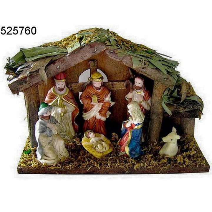 Weihnachtskrippe, - Heiligen Familie mit Jesuskind im Stall-525760