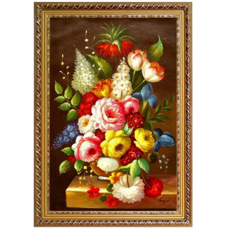 Blumenstrauß-1-149 - handgemaltes Ölbild in 60x90cm
