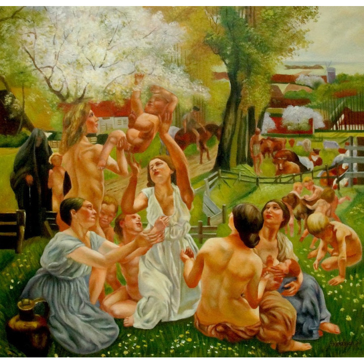 Leon Frederic Morgen - handgemaltes Ölbild in 60x60cm