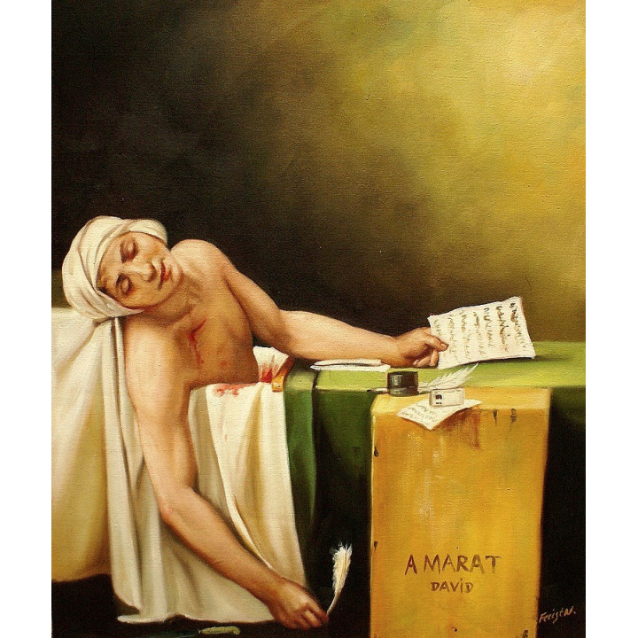 jacques louis david - der ermordete Marat  - handgemaltes Ölbild in 50x60cm