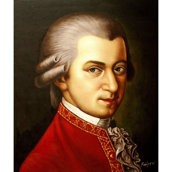 Mozart Portrait - Portrait - handgemaltes Ölbild in 50x60cm