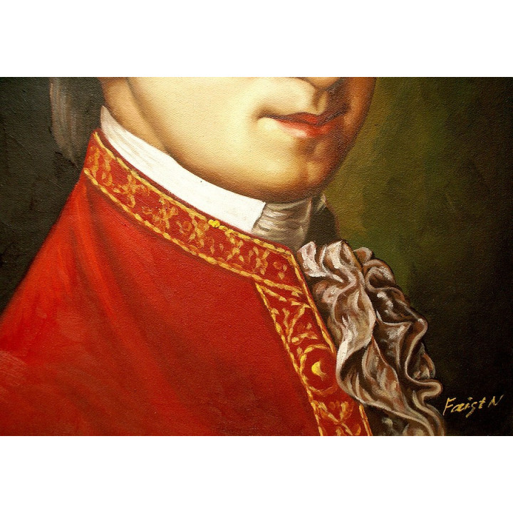 Mozart Portrait - Portrait - handgemaltes Ölbild in 50x60cm