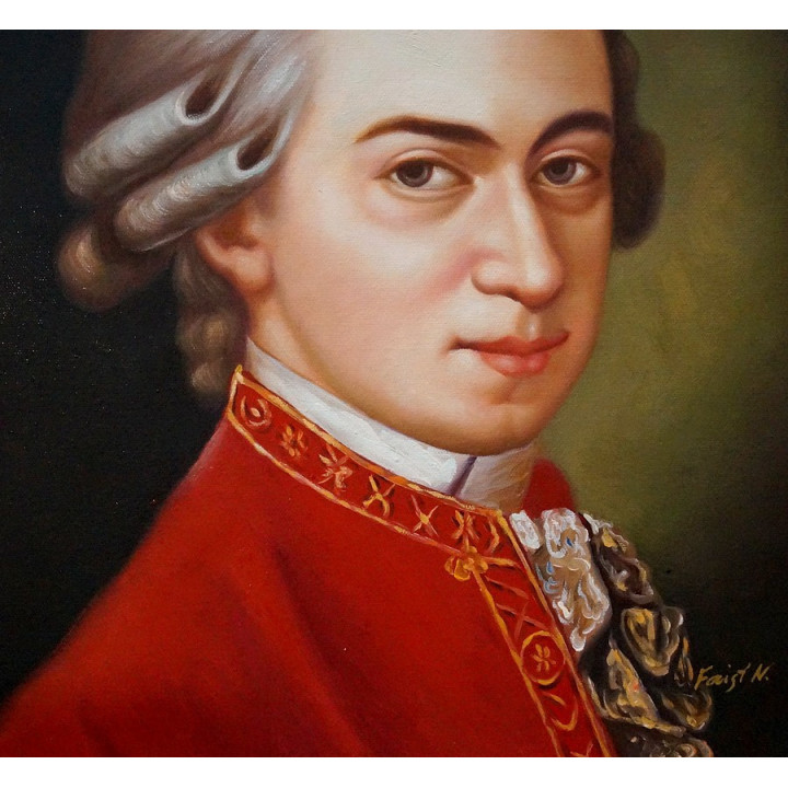 Mozart Portrait - Portrait - handgemaltes Ölbild in 40x50cm