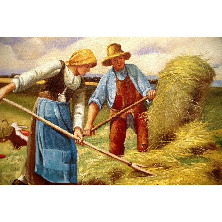 Weizenfeld Julien Dupré- handgemaltes Ölbild in 50x60cm 