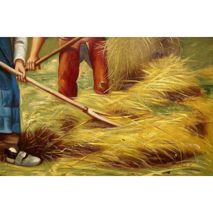 Weizenfeld Julien Dupré- handgemaltes Ölbild in 50x60cm 