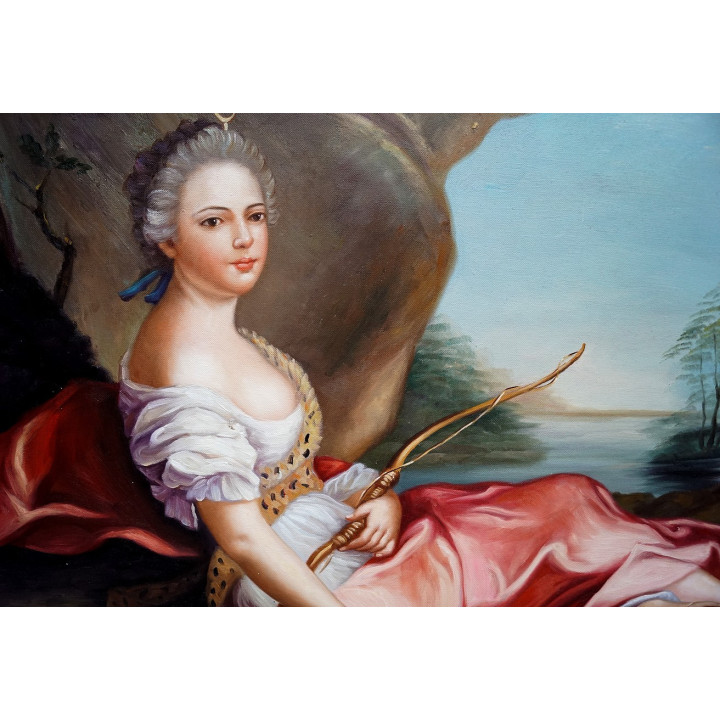 Diana - handgemaltes Ölbild in 60x90cm Nattier