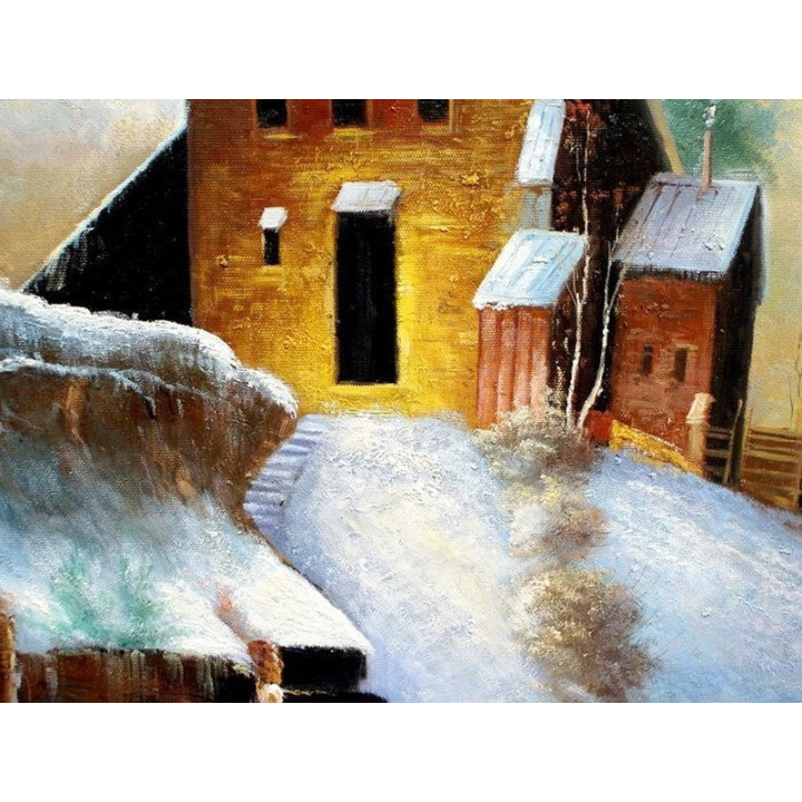 Winterlandschaft- handgemaltes Ölbild in 60x90cm