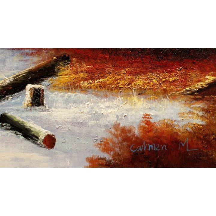 Winterlandschaft- handgemaltes Ölbild in 60x90cm