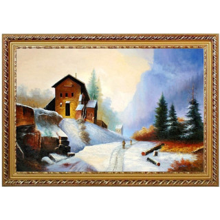 Winterlandschaft- handgemaltes Ölbild in 60x90cm