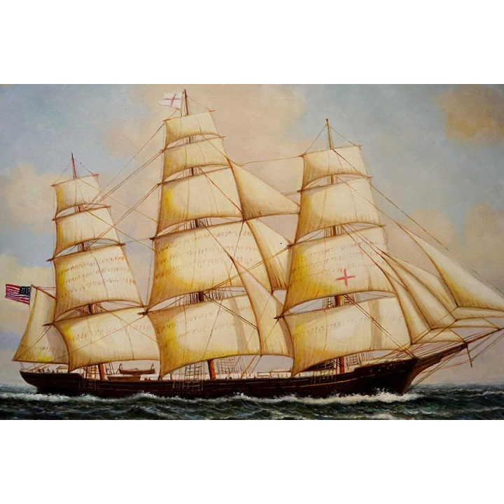 Segelschiff_60x90cm-9_17 - handgemaltes Ölbild