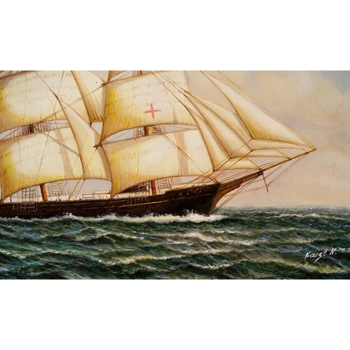 Segelschiff_60x90cm-9_17 - handgemaltes Ölbild