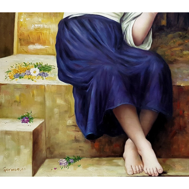 Mädchen - handgemaltes Ölbild in 60x90cm v. William Bouguereau_11-63