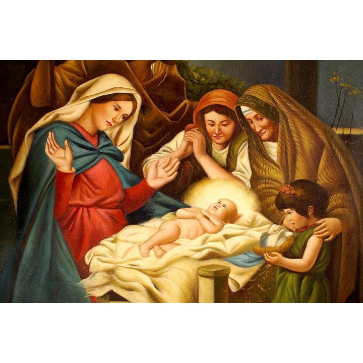 Hl-Familie - handgemaltes Ölbild in  60x90cm-10-23