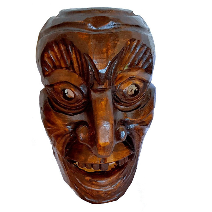 Kindermaske Krampusmaske Wandmaske aus Holz