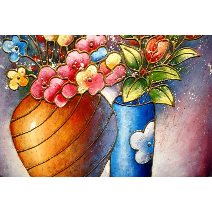 Blumengemälde - handgemaltes Ölbild in 60x50cm - 3136