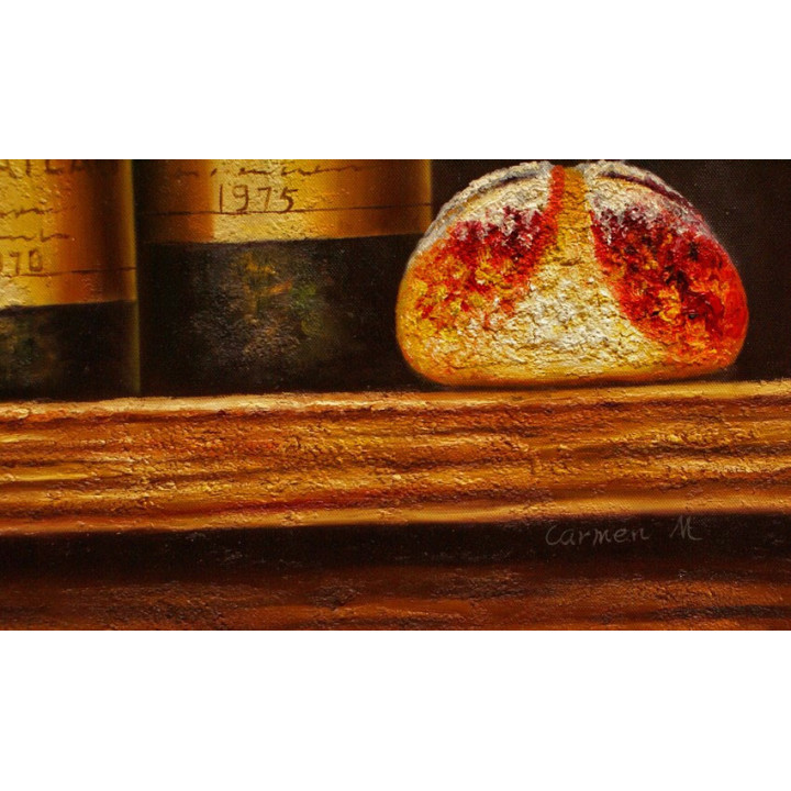 Stillleben - Ölgemälde-1_29_Weinfl - 50x60cm