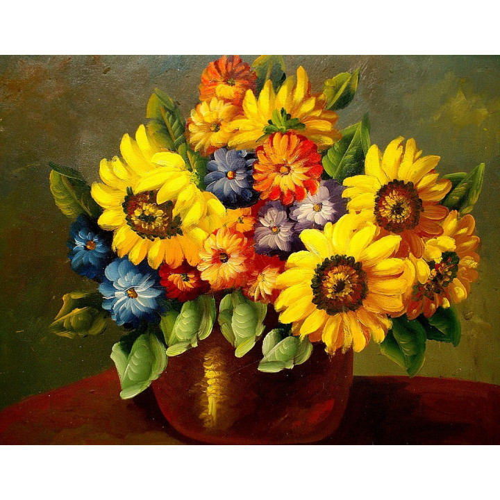 Blumengemälde - handgemaltes Ölbild in 50x60cm -1-106