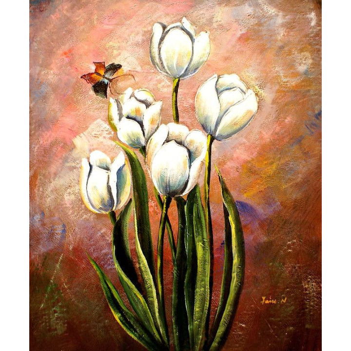 Blumenstrauß-1-162 - handgemaltes Ölbild in 50x60cm