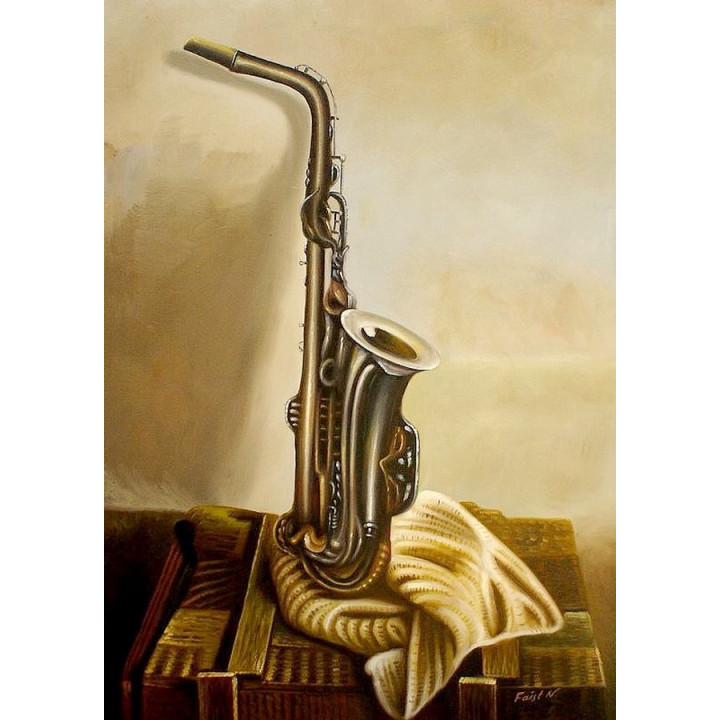 Saxophon  - Ölgemälde 50 x 70cm