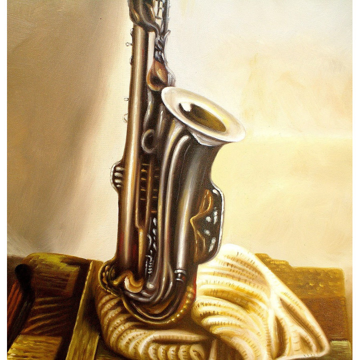Saxophon  - Ölgemälde 50 x 70cm