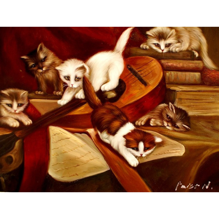 Katzen - handgemaltes Ölbild in  50x60cm-4_14