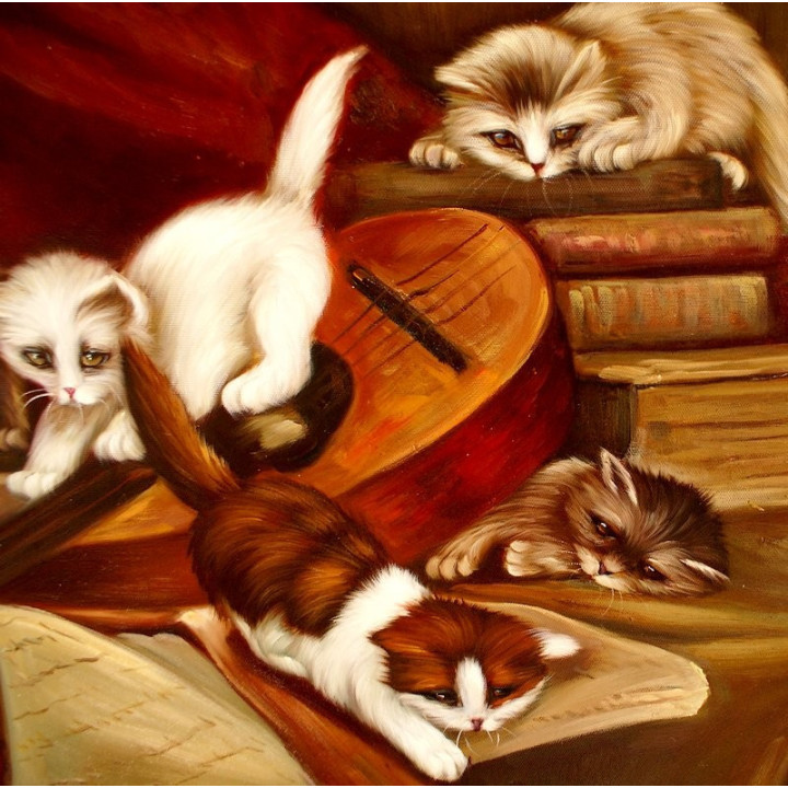 Katzen - handgemaltes Ölbild in  50x60cm-4_14