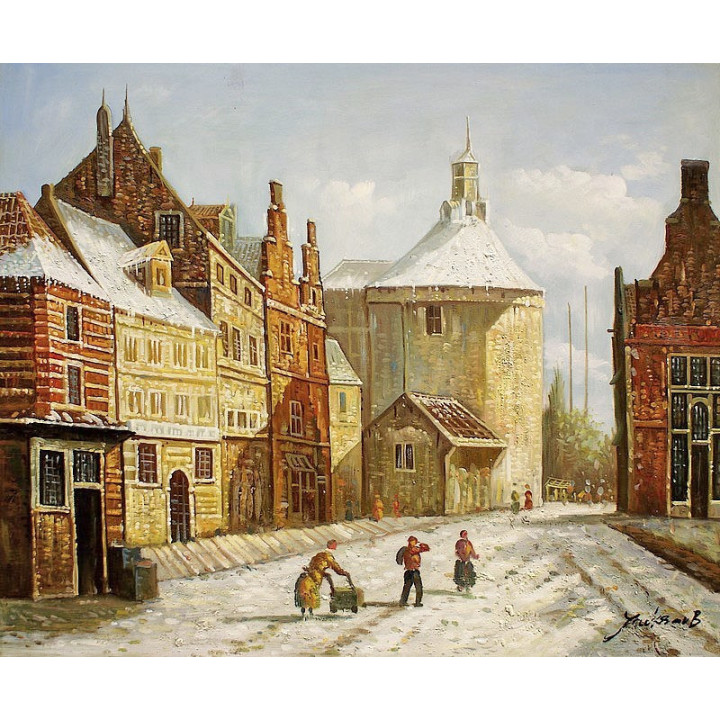 Stadtleben historisch - Ölgemälde 2102