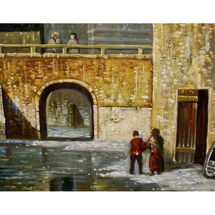 Stadtleben historisch - Ölgemälde 2105