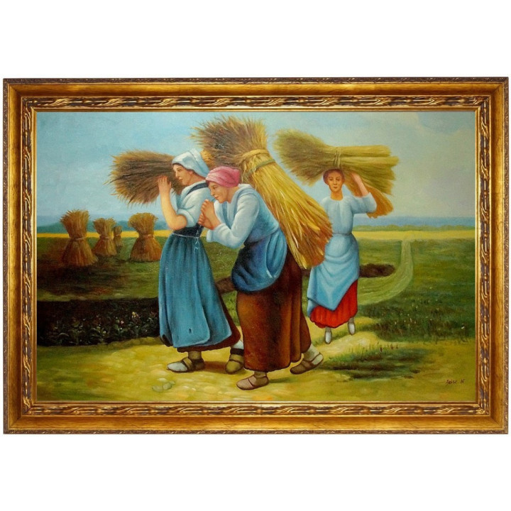 Jean Francois Millet Die Heuarbeiter - handgemaltes Ölbild in 60x90cm