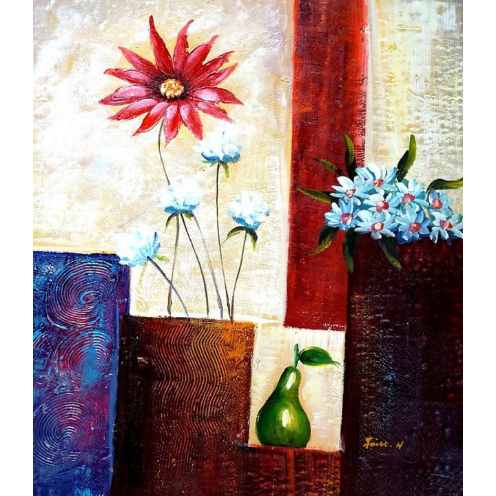 Blumenstrauß-1-159 - handgemaltes Ölbild in 50x60cm