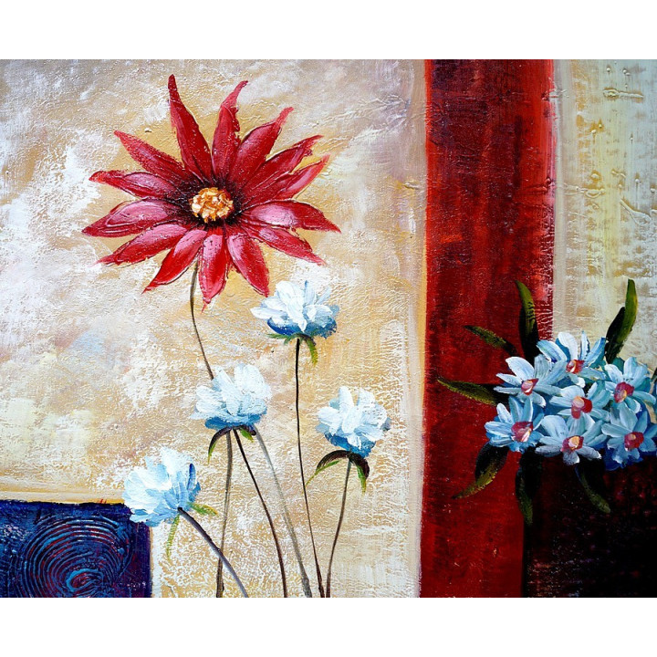 Blumenstrauß-1-159 - handgemaltes Ölbild in 50x60cm